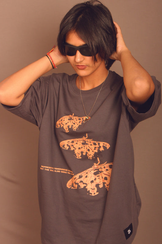 Charcoal Grey Moth T-shirt