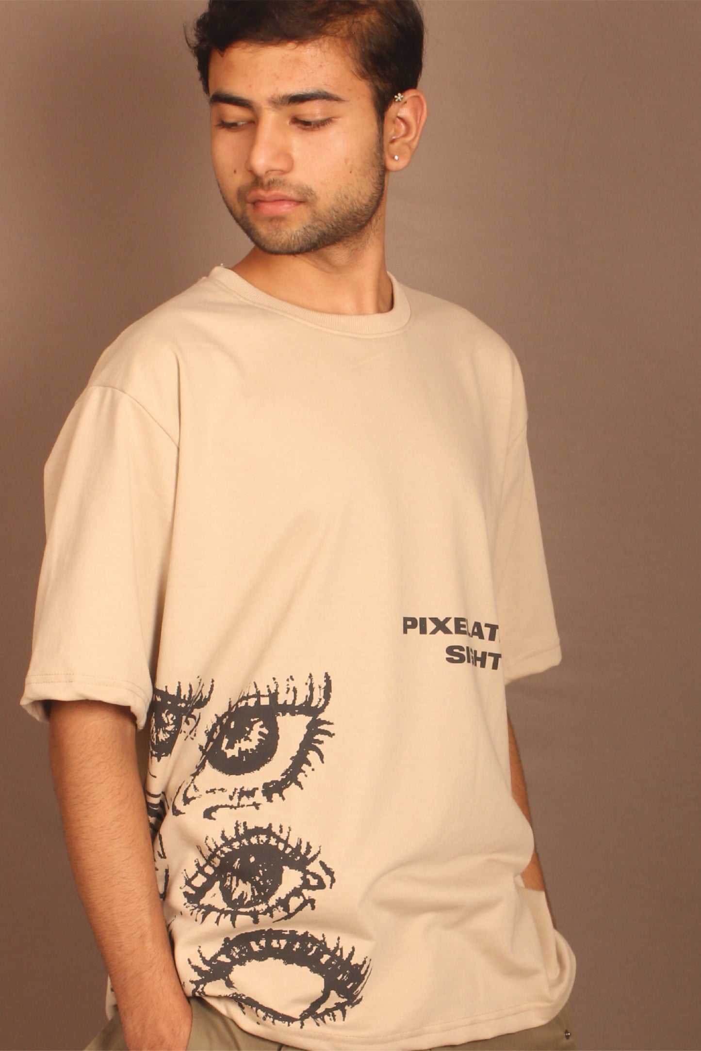 Pixelated Sight T-shirt Beige