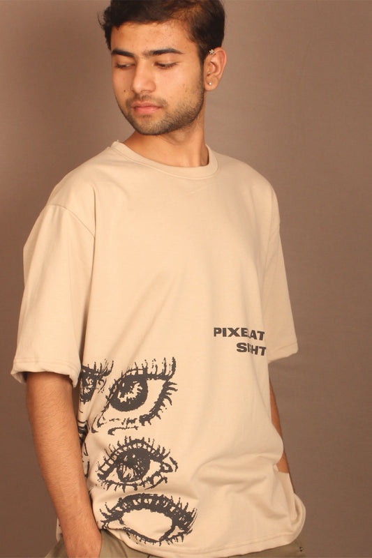 Pixelated Sight T-shirt Beige