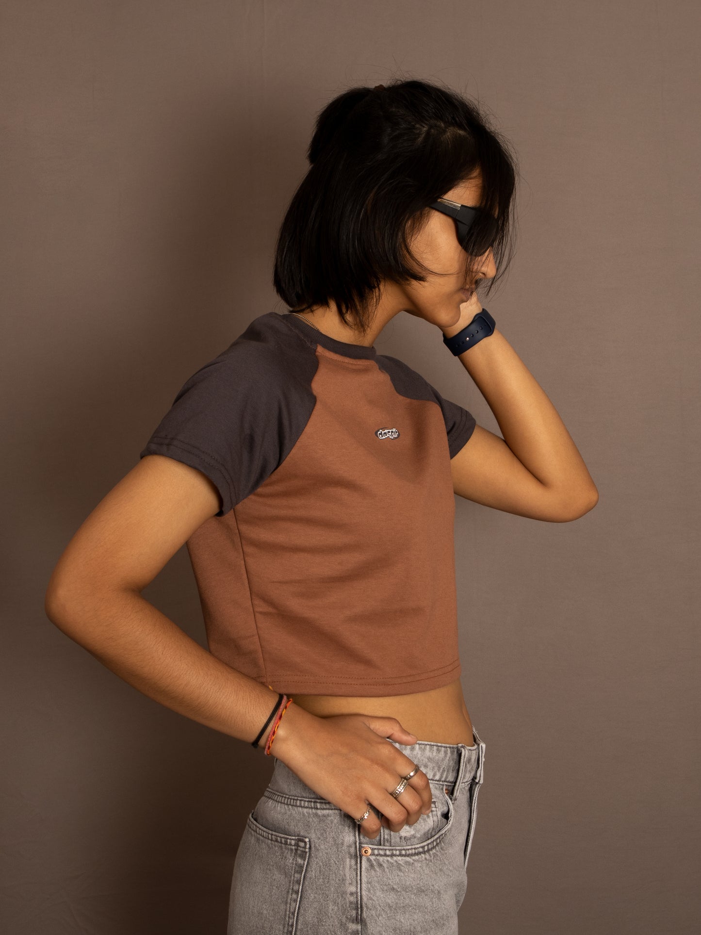 Cropped brown Top